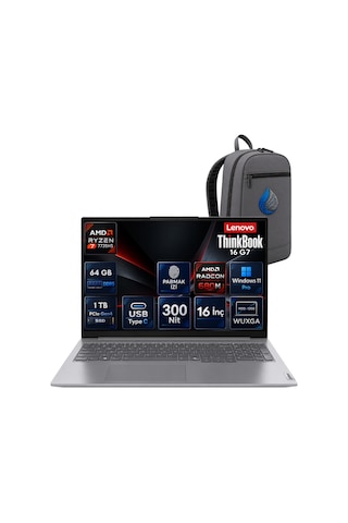 Lenovo ThinkBook 16 G7 ARP 21MW0083TR-RNP22 R7-7735HS 64 GB 1 TB SSD 16" W11P Dizüstü Bilgisayar