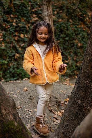 Luckka Heritage Puffy Astarlı Peluş Bebek Çocuk Ceket - Kopüşonlu Peluş Mont - Ztpufceket Turuncu