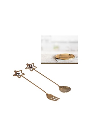 Geeroyoo 304 Paslanmaz Çelik Yıldız Pendentlı Kaşık-çatal Seti Kahve Karıştırıcı, Tatlı Servisi Nikah Hediyesi Ev Ve Restoran Kullanıma Uygun Diğer