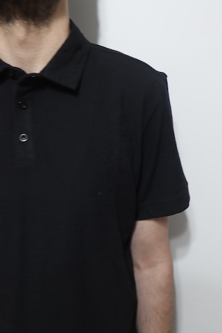 Santa Dmctekstil Erkek Tshirt-1441 Desenli Spor Kesim Rahat Kalıp Polo Yaka T-shirt Siyah