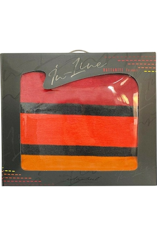 İyi Geceler İstanbul Çift Kişilik Battaniye In Line -Kırmızı