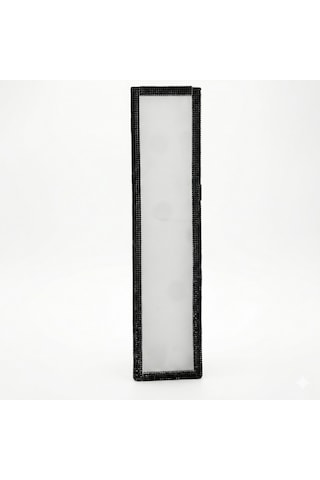 Kristal Taşlı İç Dikiz Aynası Tırnaklı Ayna 29,5x7cm Siyah