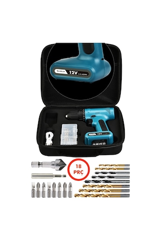 Assur ASR002 12V Usb Şarjlı Matkap Vidalama Dahili Batarya Mavi