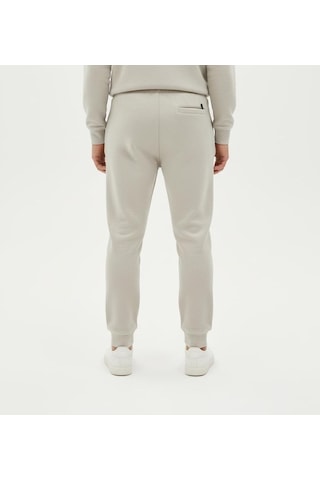 Plus Scorpion Erkek Slim Fit Eşofman Altı Pamuklu Kumaş, Fermuarlı Cepli, Rib Paça Gri