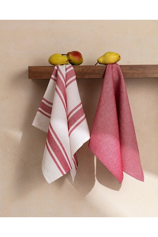 Madame Coco Andre 2'li Kurulama Bezi Hvlu0000000144 40 x 60 CM Ekru - Kırmızı