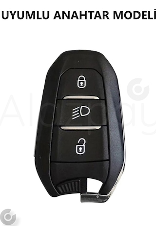 Peugeot 2008 3008 4008 5008 208 308 408 508 Rifter Tpu Anahtar Kılıfı Siyah Gümüş