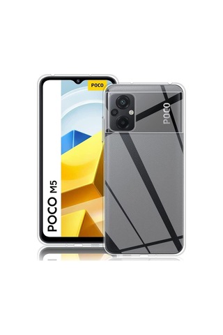 Xiaomi Poco M5 ile Uyumlu Kapak 1mm Süper Silikon Şeffaf Kılıf