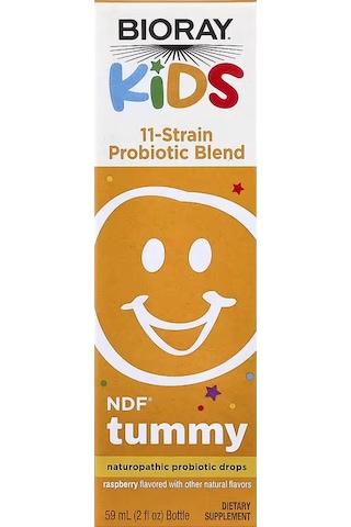 Bioray Kids Ndf Tummy 11-strain Children's Probiotics Blend Raspberry 2 Fl Oz 60 Ml