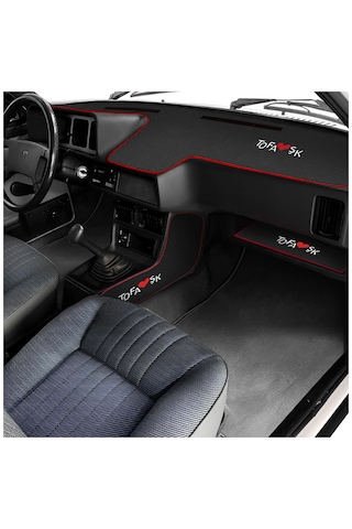 Tofaş Düşük Alçak Torpido Koruma Halısı & Vites Konsol Yan Halısı & Torpido Alt Sehpa Örtüsü Siyah