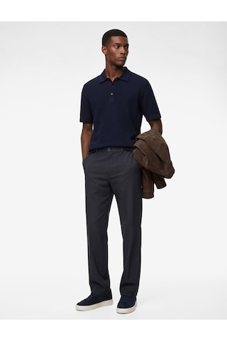 Koton Regular Fit Kısa Kollu Dokulu Pamuklu Polo Yaka Tişört Lacivert 6sam10078mk
