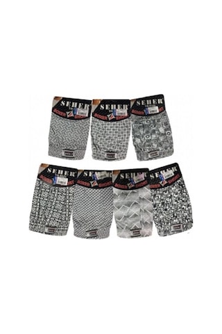 Seher Yıldızı Erkek Desenli Boxer 6 Adet