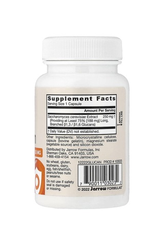 Takviye Jarrow Formulas, Beta Glucan, 250 Mg, 60 Capsules