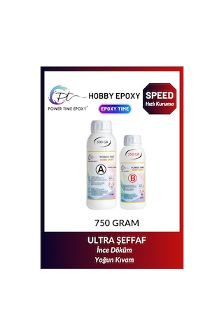 750 Gram Hobi Epoksi Speed/ Hızlı Kuruma/ Şeffaf Epoksi Reçine Ince Döküm