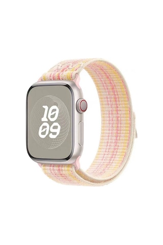 Apple Watch Ultra/ultra2 49mm Uyumlu Örgü İşlemeli Hasır Kordon Pembe