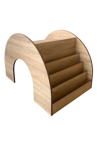 Reyo Montessori Çok Amaçlı Ahşap Kitaplık Ve Çalışma Masası 110cm Atlantik Çam