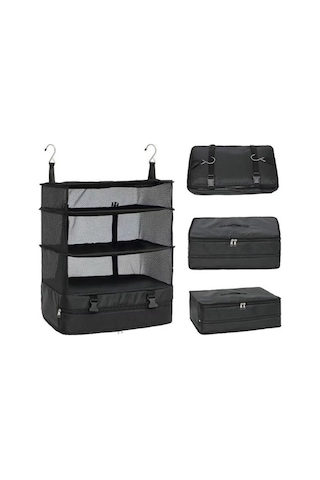 Dinosaurs Seyahat Bagaj Organizatör Taşınabilir Seyahat Rafları Çanta Bavul Ambalaj Kare Katlanabilir Askılı Dolap Saklama Çantası Altın