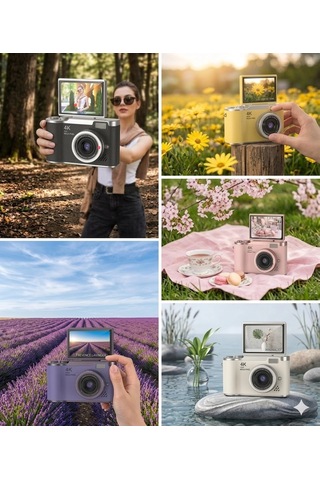 4k Dijital Retro Video Kamera 48mp 18x Zoom Flaşlı 32gb Kart Dijital Vlog Fotoğraf Makinesi Türkçe - 98