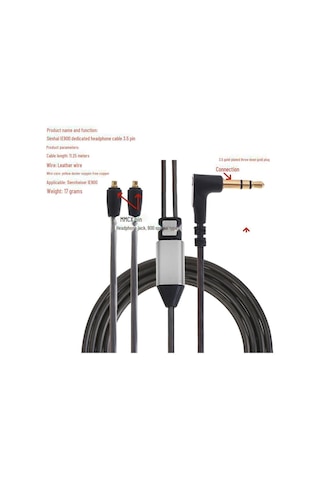 Ie900 Mmcx Arayüz Kulaklık Kablosu - Bükülmüş Fişli Yedek Ses Onarım Hattı