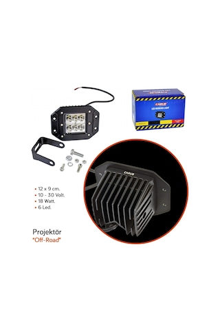 Carub 10-30v Projektör 6 Led Smd 18w 12x9 Cm Br3010563