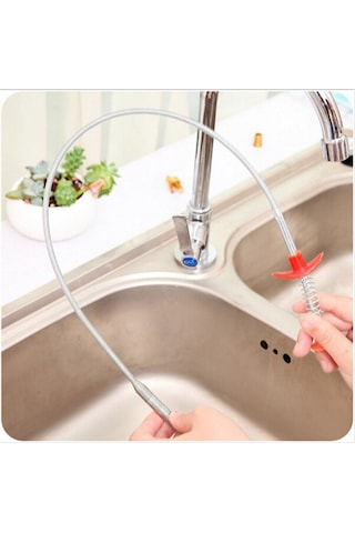 Tıkalı Lavabo Ve Gider Boruları Açma Aparatı Kıskaçlı Gümüş