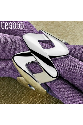 925 Ayar Gümüş Geometrik Yüzük Hediye Moda Takı 10