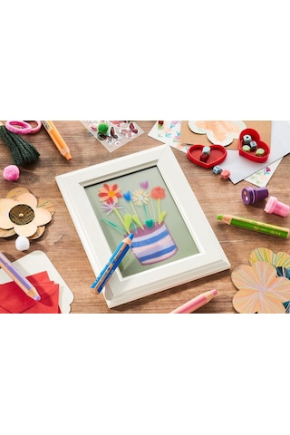 Stabilo Woody Arty 3ü 1 Arada Mum Boya - Kuru Boya - Sulu Boya 6 Renk + Kalemtıraş