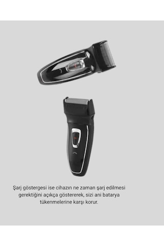 Şarjlı Kablosuz Tıraş Makinesi Çift Başlık Kuru Tıraş Ergonomik Taşınabilir -
