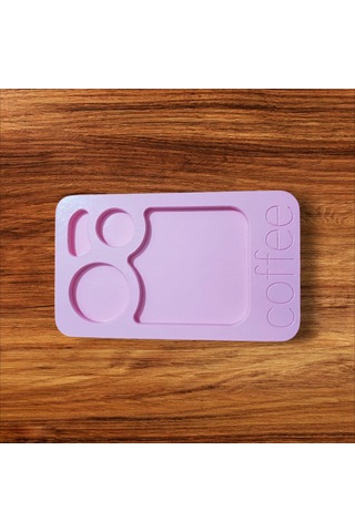 Ahşap Boyalı-vernikli Pembe Kahve Sunumluk 6 Adet -