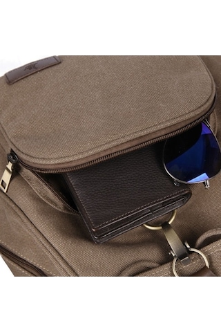 Maoyaya Kadın Tuval Öğrenci Laptop Çantası Kahve Kahverengi