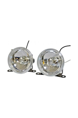Carub Sis Lambası 12V H3 55W Standart Halojen Yuvarlak 9 CM Tampon İçi Beyaz 2'li Set