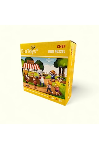 Esatoys Ahşap Chef Mini Puzzle 4 Yaş 54 Parça