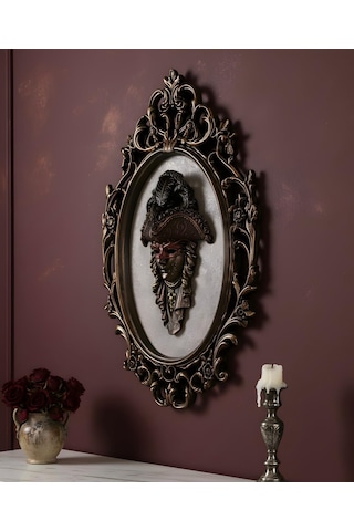 Venezia Oval Çerçeveli Mask Duvar Dekoru