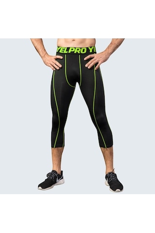 Tongxida Türk Erkek Kırpılmış Pantolon Koşu Tayt Spor Eğitim 3/4 Kısa Pantolon Sıvırlar Spor Salonu Lacivert Lacivert