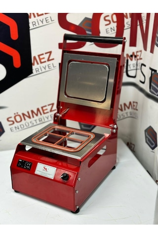 Sönmez Manuel Kase Kapatma 4 Gözlu Tabak Kapatma Makinesi Red