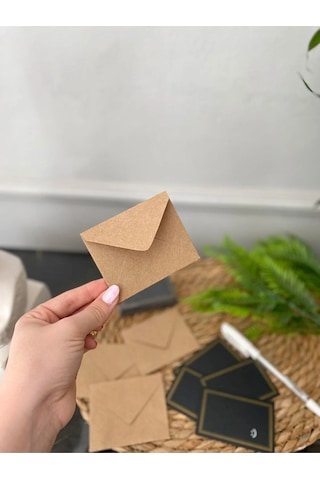Siyah Kartlı 20 Adet Mandallı Kraft Kartlı Hediye Kartı - 9x7cm