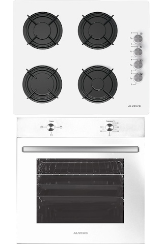 Alveus Akasya ALV MFA 604 - ALV GLS 640 Beyaz Ankastre Set