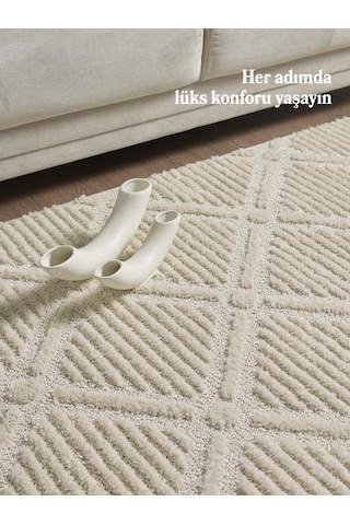 İskandinav Dokuma Bukleli Krem Jüt Taban Halı Salon Mutfak Koridor Yolluk Modern Halı Renkli