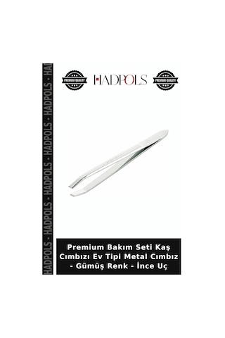 Premium Bakım Seti Kaş Cımbızı Ev Tipi Metal Cımbız - Gümüş Renk - İnce Uç