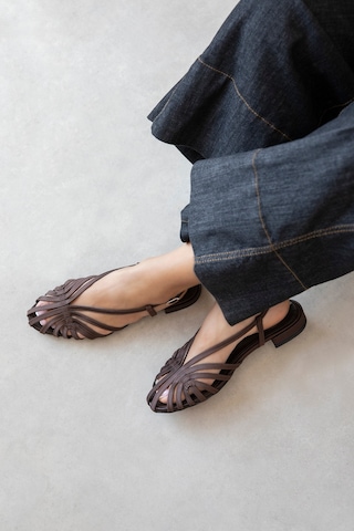 Wolk Shoes Lester Kadın Biyeli Saten Babet Kahverengi
