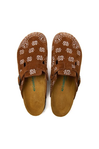 Comfortfusse Folk Capri - Erkek Ortopedik Deri Sabo Terlik Taba Süet Deri