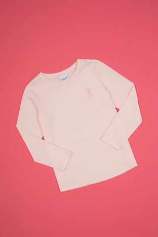 U.S. Polo Assn. Kız Çocuk Açık Pembe Bisiklet Yaka Basic Sweatshirt 50317923-VR078
