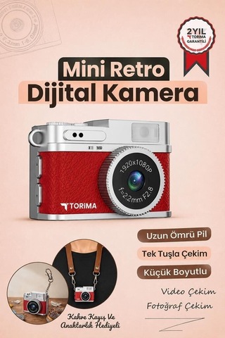 Premium Mini Dijital Kamera 1080p Cmr35 Kırmızı Vlog Video Çekim