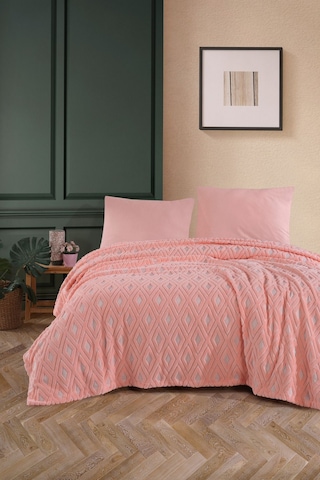 Formeya Jakarlı Wellsoft Çift Kişilik Yatak Örtüsü Pike Açık Pudra