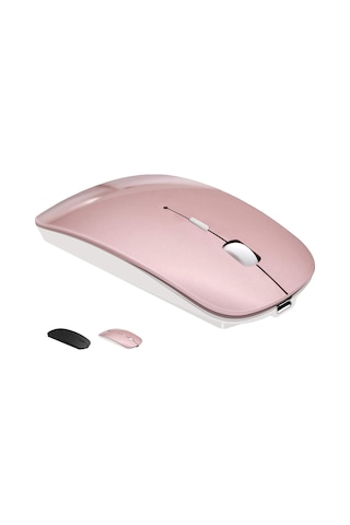 Bluetooth Kablosuz Şarjlı Fare Lazer Optik Şarj Edilebilir Mini İnce Sessiz Fareler Gül Altını Diğer
