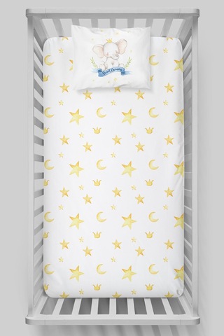 Organik Bebek Boy Lastikli Çarşaf Seti 70x130 - Kraliyet Düşleri
