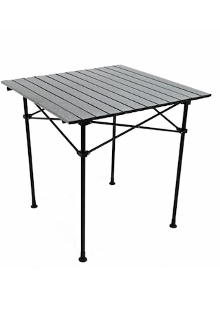 Katlanır Portatif Metal Kamp & Piknik Masası 4 Kişilik Dayanıklı Ve Taşınabilir Metal 70x66x70cm Siyah