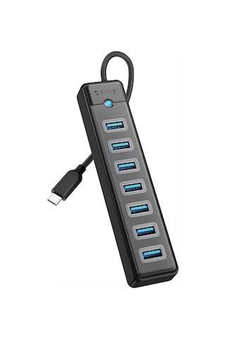 Yunboo Orico Usb-c 7 Port Genişletici Hub - 5gbps Hızlı Veri Transferi, 5v3a Kararlı Besleme, Usb 3.0, Siyah Pw7u-c3