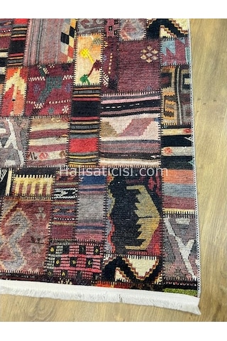 Salerno Çamaşır Makinesinde Yıkanabilir Kilim Halı Hs1038 Çok Renkli