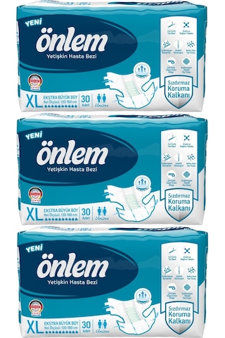 Önlem Bel Bantlı Tekstil Yüzey Hasta Bezi XL 90 Adet