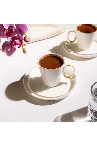 Nehir Stella 6 Kişilik 12 Parça Porselen Kahve Fincan Takımı